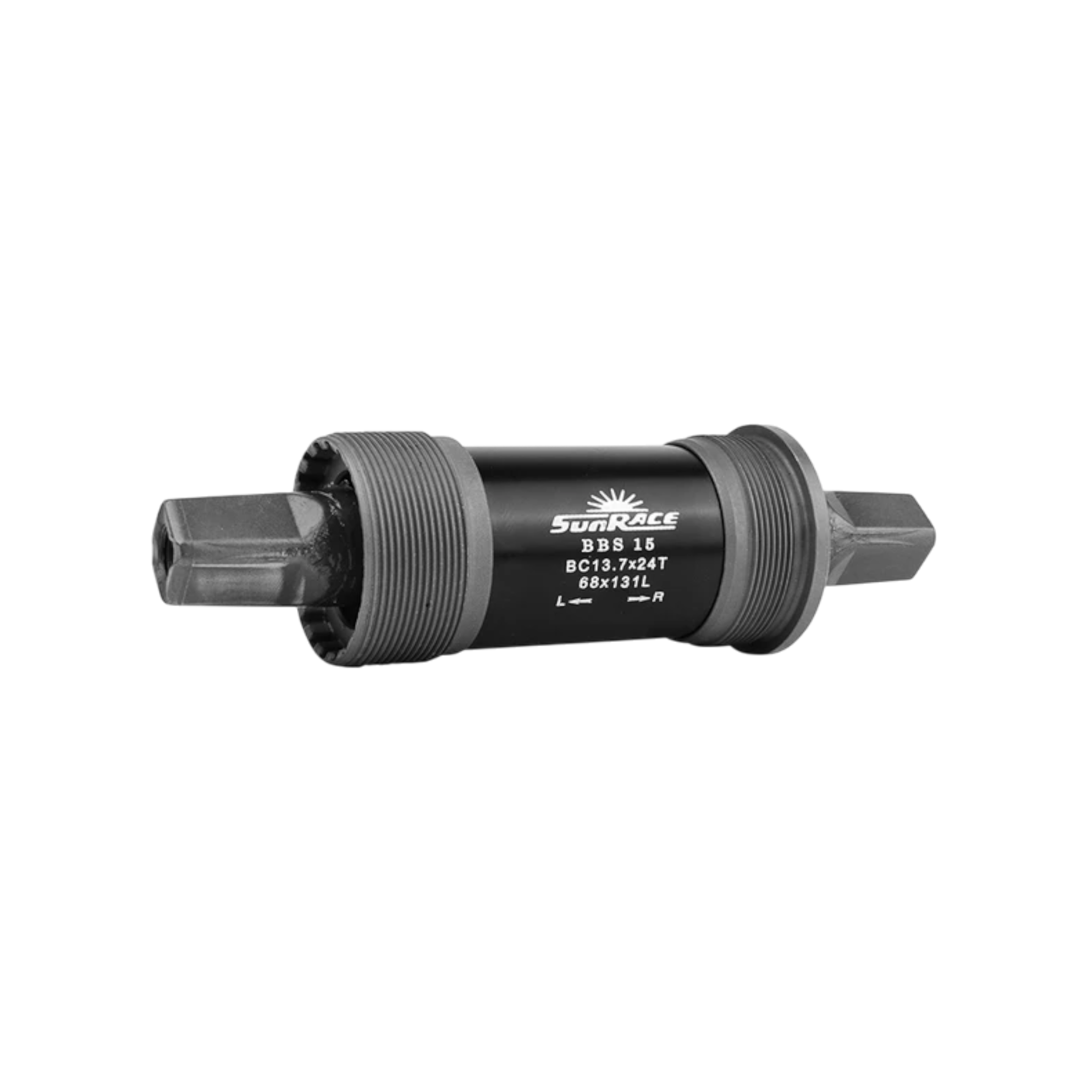 PEDALIER CUADRADO SUNRACE BBS 131mm (caja de 68) CAZUELAS DE ACERO ROSCA INGLESA / BSC / 1.37x24 4710944227543