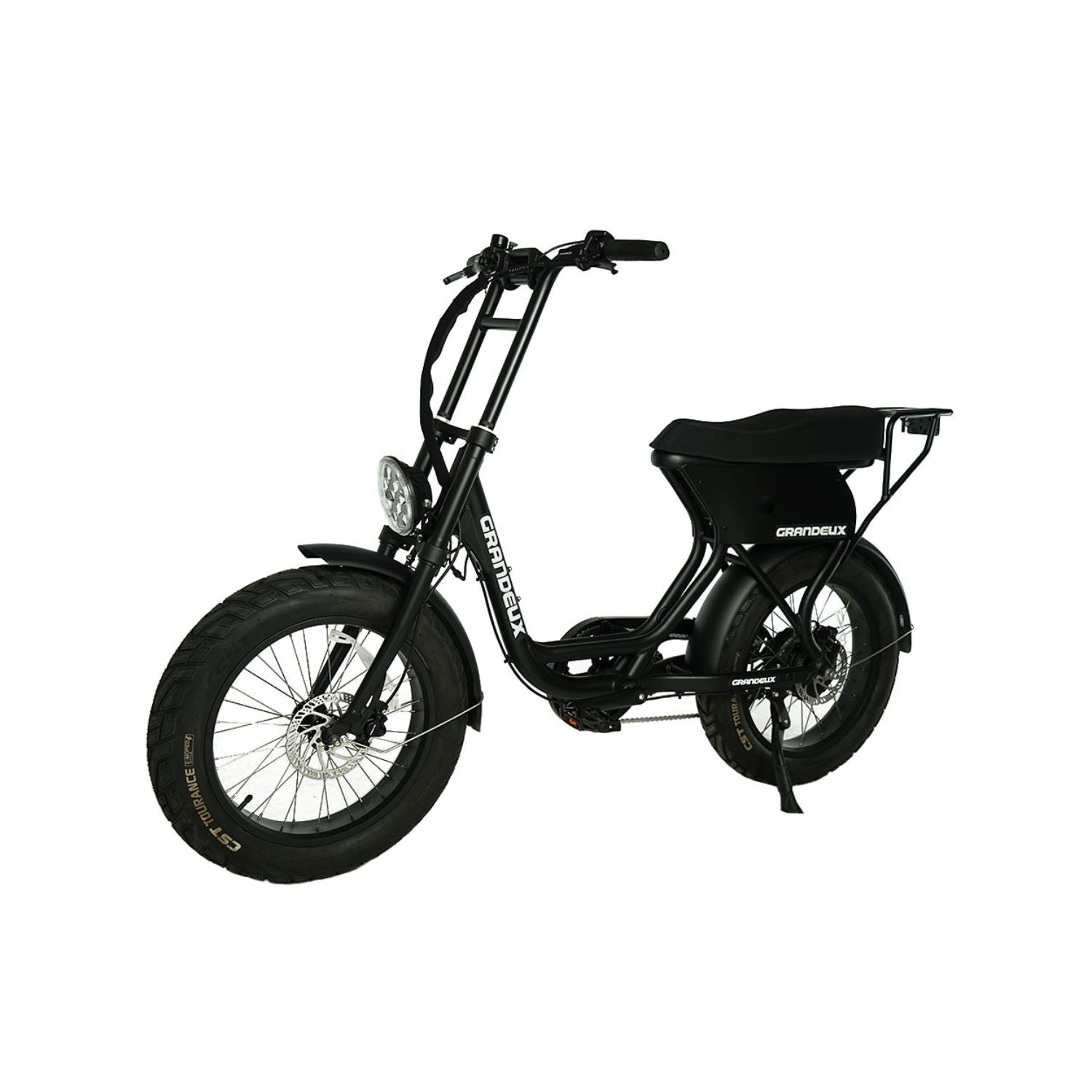 Vélo électrique à gros pneus Grandeux Xcite Pro noir mat vu de trois quarts