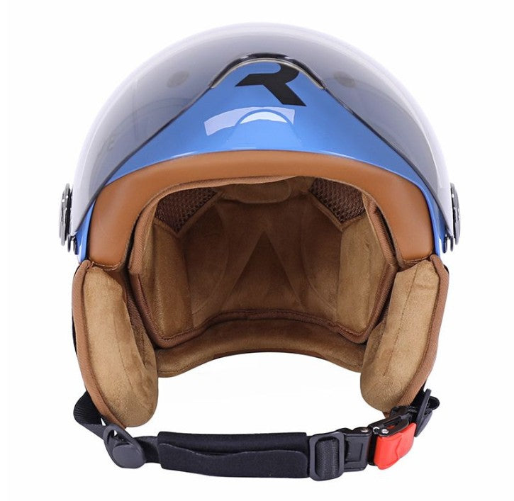 CASCO DE CICLISMO REVOE PREMIUM URBANO-CIUDAD PARA ADULTO AZUL PETRÓLEO TALLA 57-58 VISERA AJUSTABLE, PROTECCIÓN AUDITIVA DESMONTABLE (SE VENDE EN CAJA) COMPATIBLE CON BICICLETAS ELÉCTRICAS Y SCOOTER - HOMOLOGACIÓN EN1078+A1