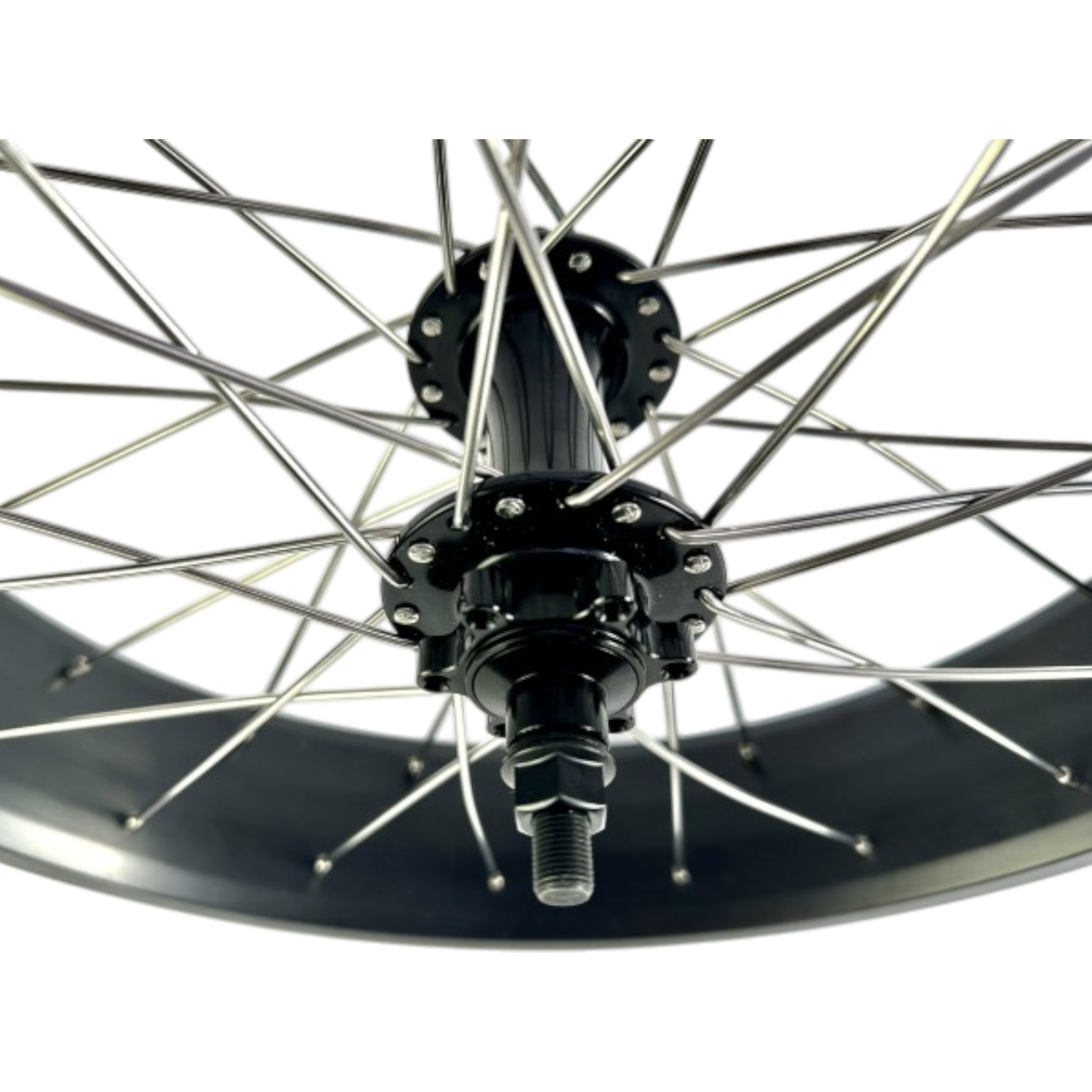 Roue avant 20 x 4 – Jante 80 mm avec moyeu argent (frein à disque)