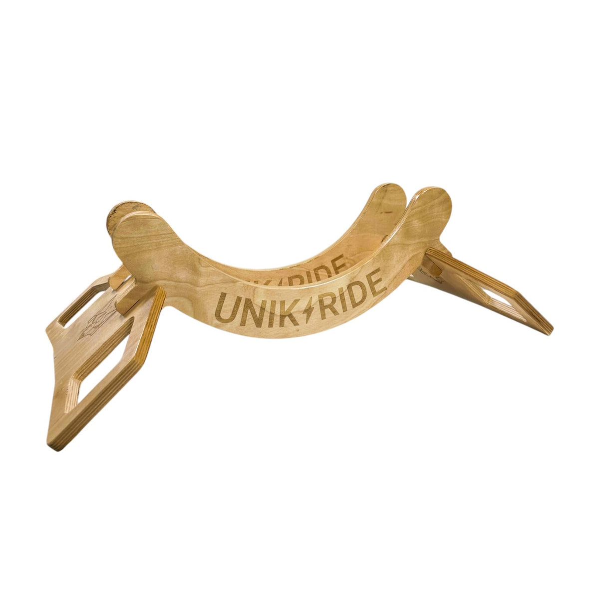 Support vélo au sol en bois Unikride avec vélo électrique fatbike