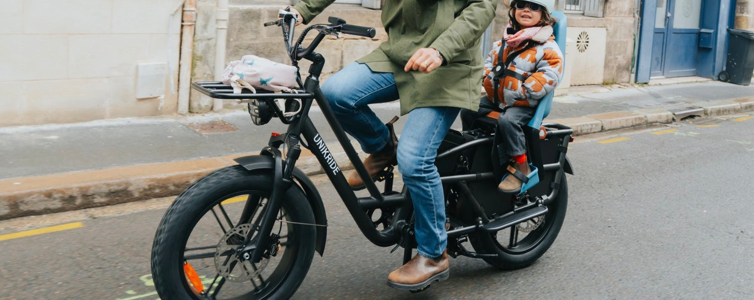 siege enfant sur velo cargo electrique