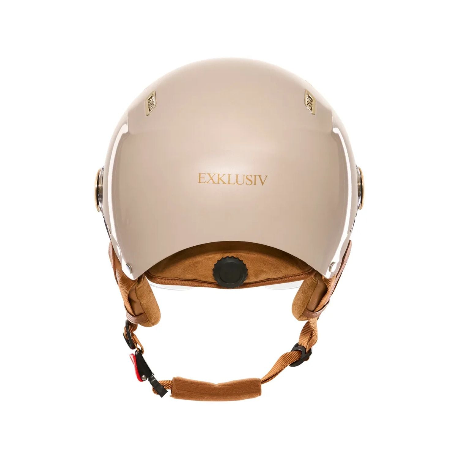 Vue arrière du casque Exklusiv E-Bike II champagne avec molette ajustable