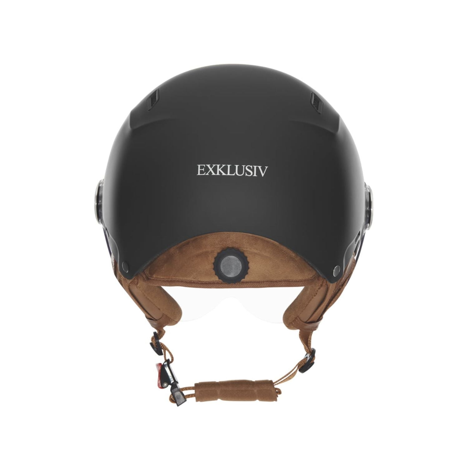 Vue arrière du casque Exklusiv E-Bike II noir mat avec molette de réglage
