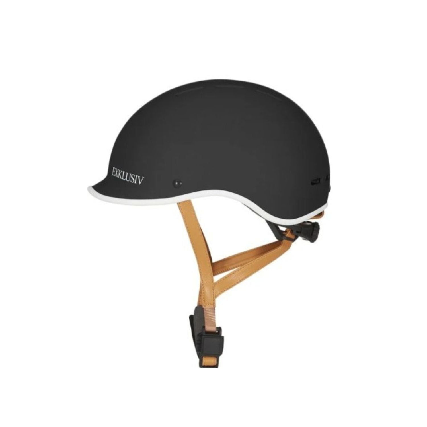 Casque Exklusiv Pure noir mat avec contour blanc, vue de profil