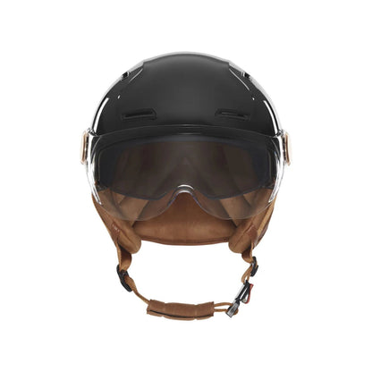 Casque vélo E-Bike II noir brillant vu de face avec double écran