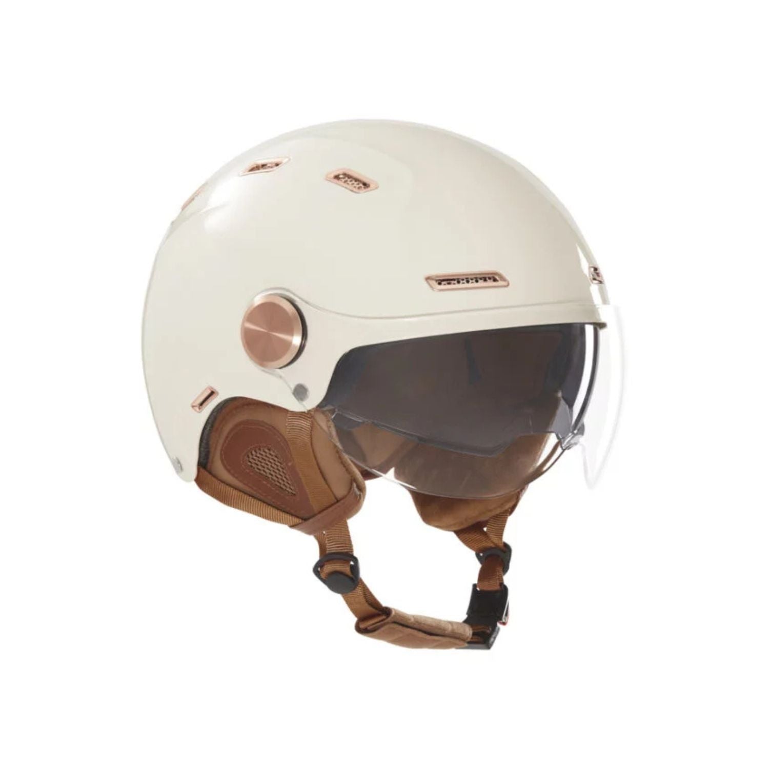Casque vélo électrique Exklusiv E-Bike II crème avec visière transparente
