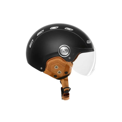 Casque vélo enfant E-Bike Kids noir mat vu de profil avec protège-oreilles