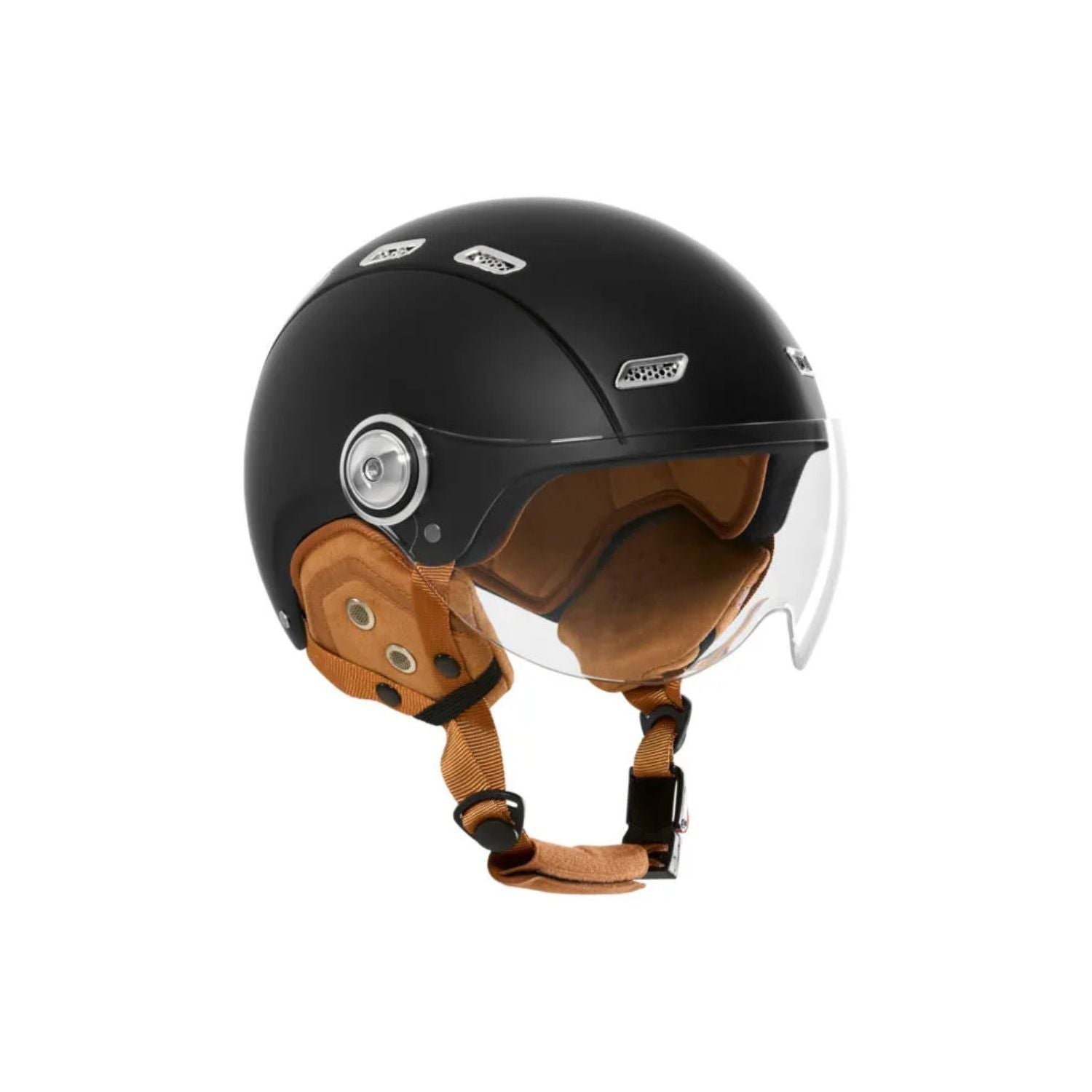 Casque vélo enfant Exklusiv E-Bike Kids noir mat avec visière transparente