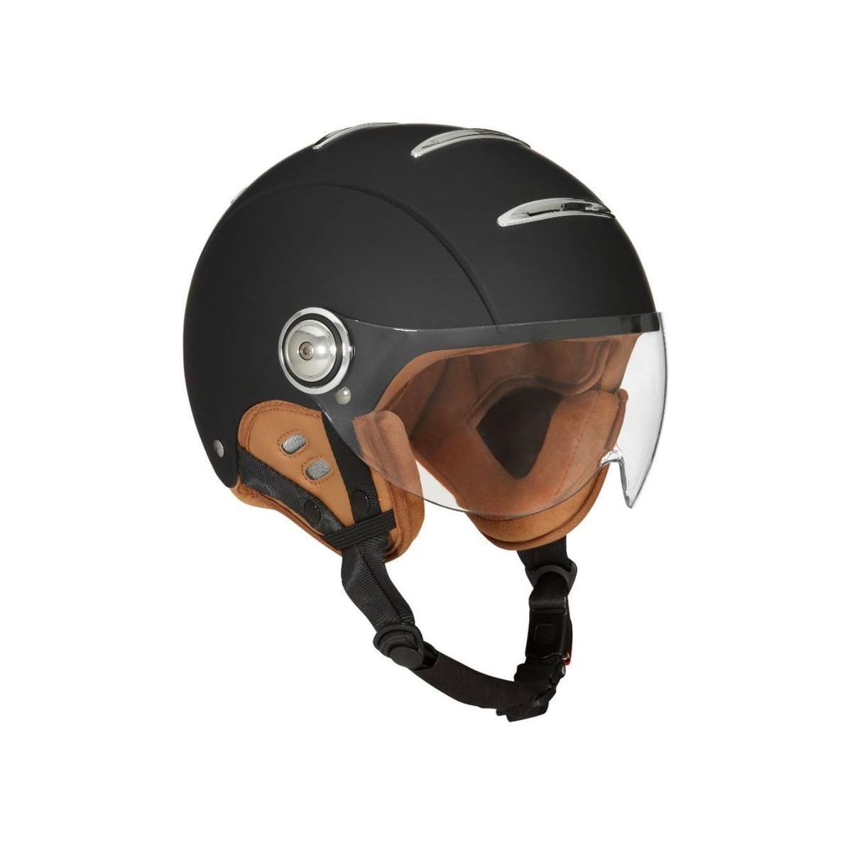 Casque vélo Exklusiv Macadam noir mat avec visière transparente