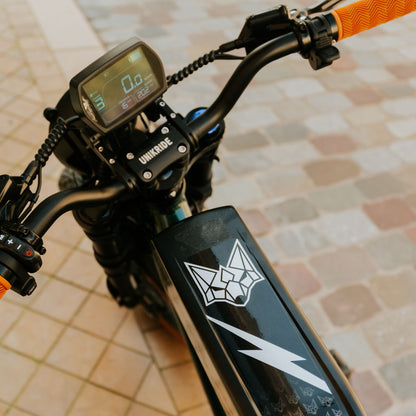 Détail du guidon et de l’écran LCD du fatbike électrique 2 places City S Unikride.