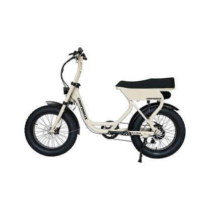 Fatbike électrique biplace Grandeux Xcite beige vu de côté