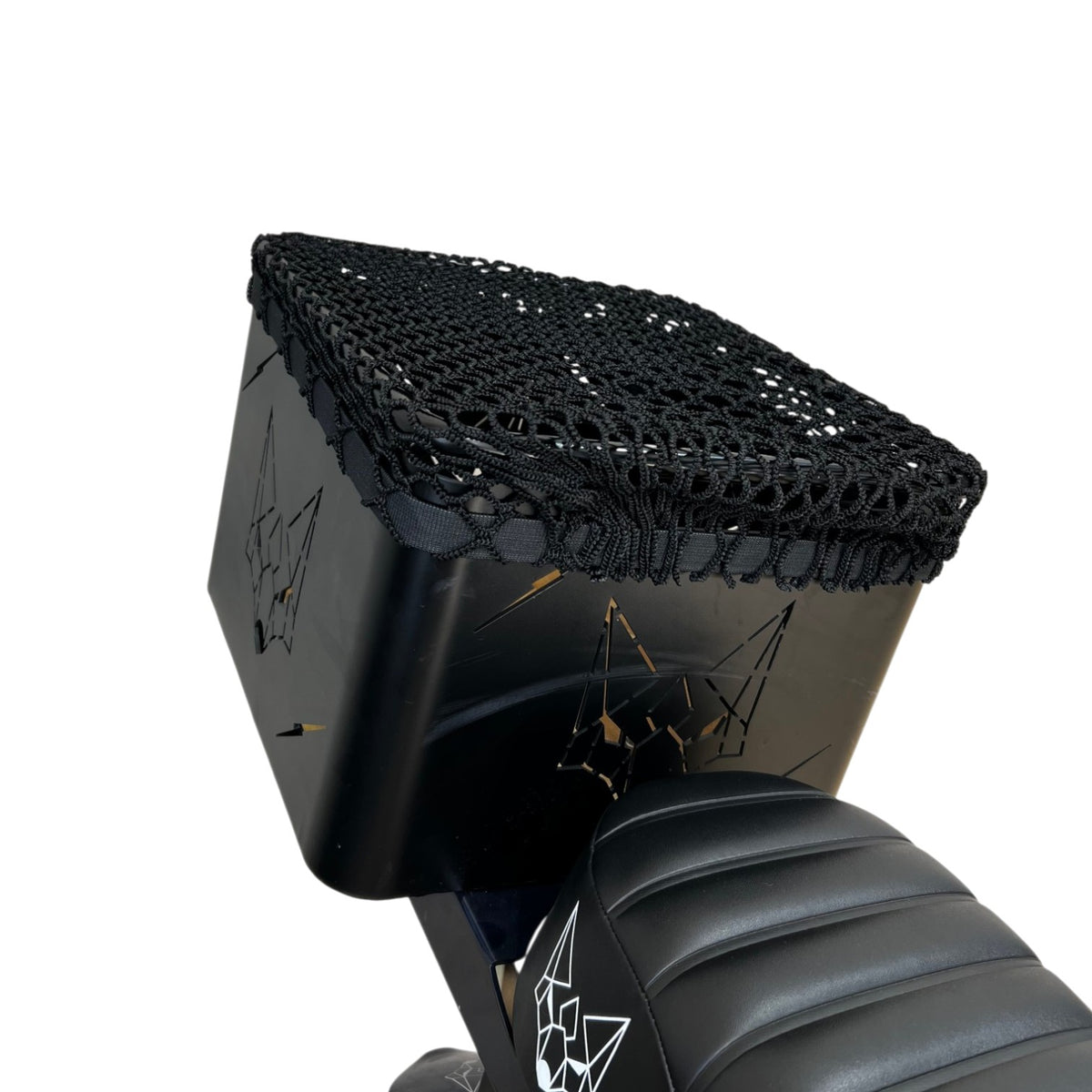 Filet panier vélo avec 2 fixations installé sur un panier UNIKRIDE
