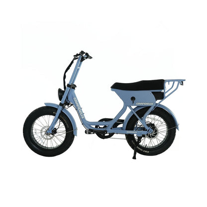 Profil gauche du vélo électrique Grandeux Xcite Pro bleu ciel