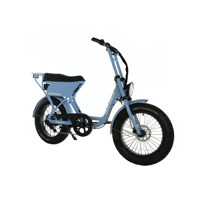 Vélo électrique biplace Grandeux Xcite Pro bleu ciel, vue trois quarts droite