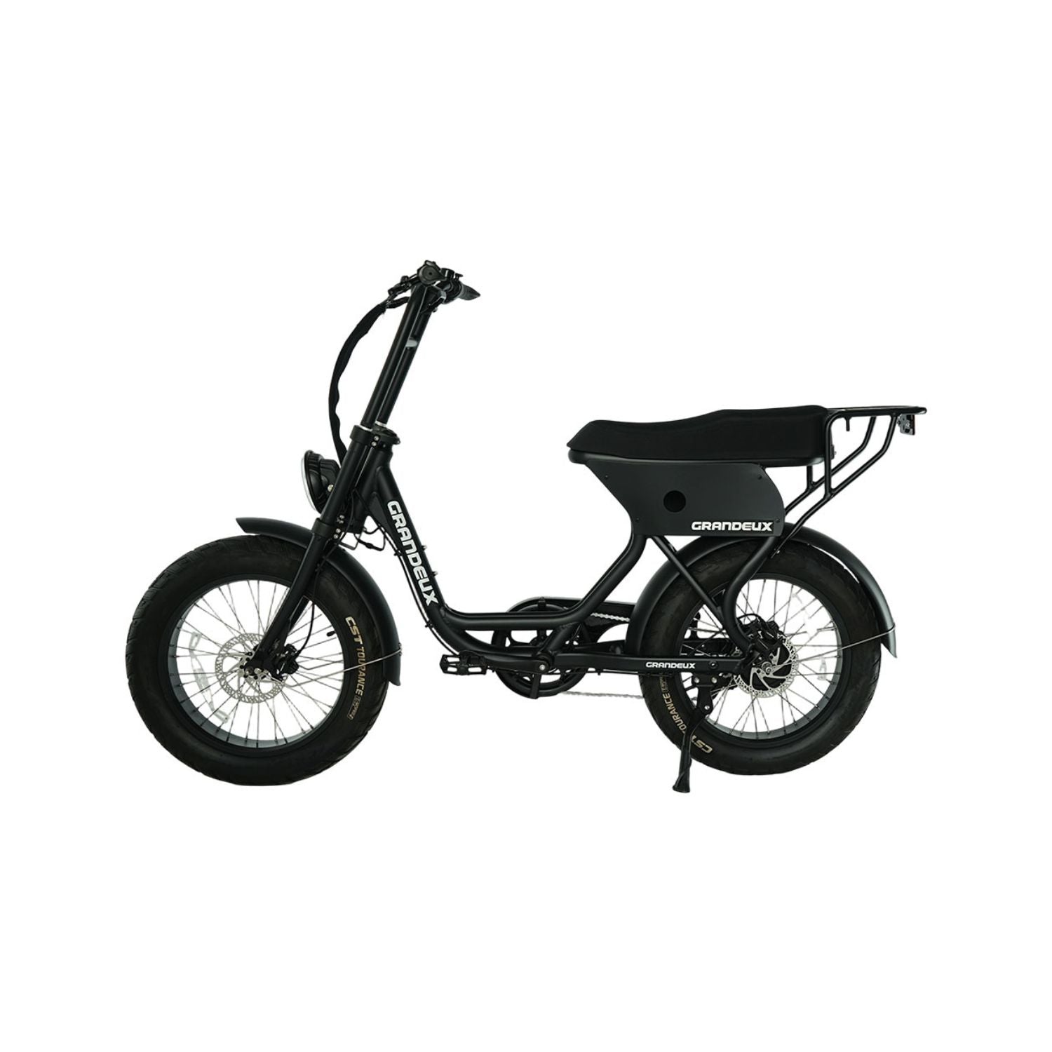 Profil gauche du vélo électrique Grandeux Xcite Pro noir mat