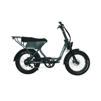 Vélo électrique biplace Grandeux Xcite Pro vert forêt vu de profil