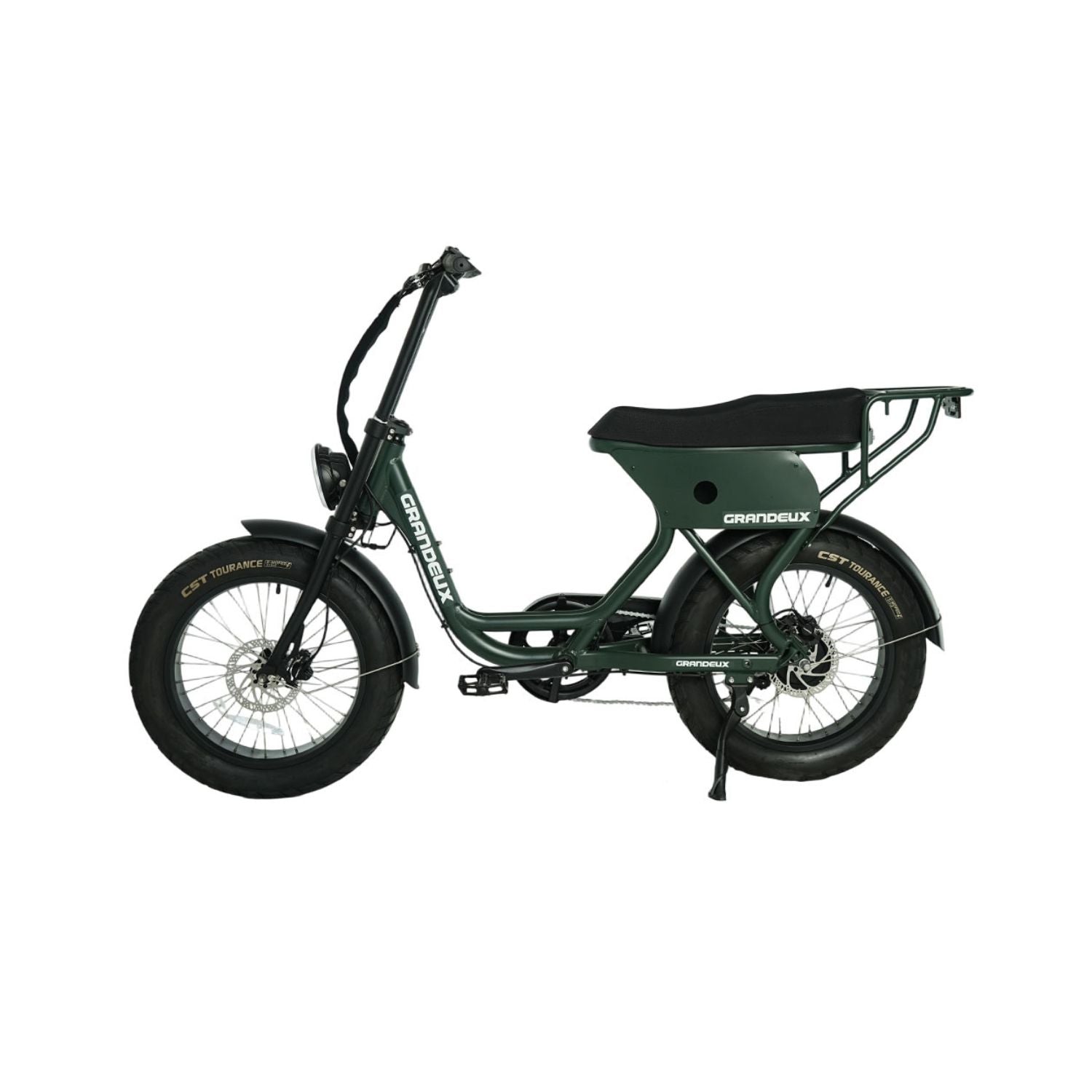 Profil gauche du vélo électrique Grandeux Xcite Pro bleu ciel
