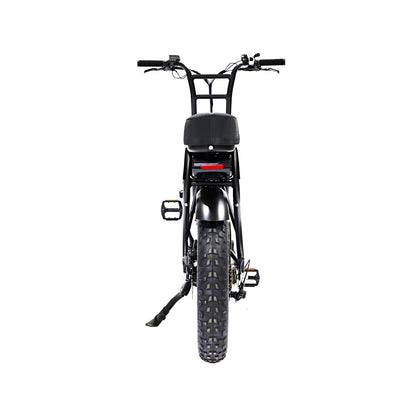 Vue arrière du Grandeux Xcite avec selle longue biplace