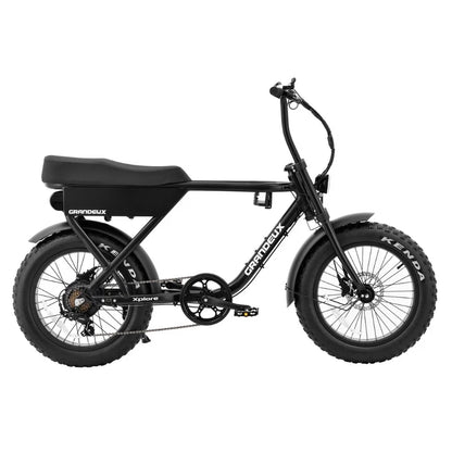 Grandeux Xplore, fatbike électrique biplace à gros pneus vu de profil