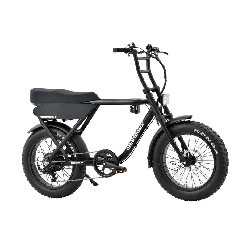 Fatbike électrique Grandeux Xplore noir en vue trois quarts avant