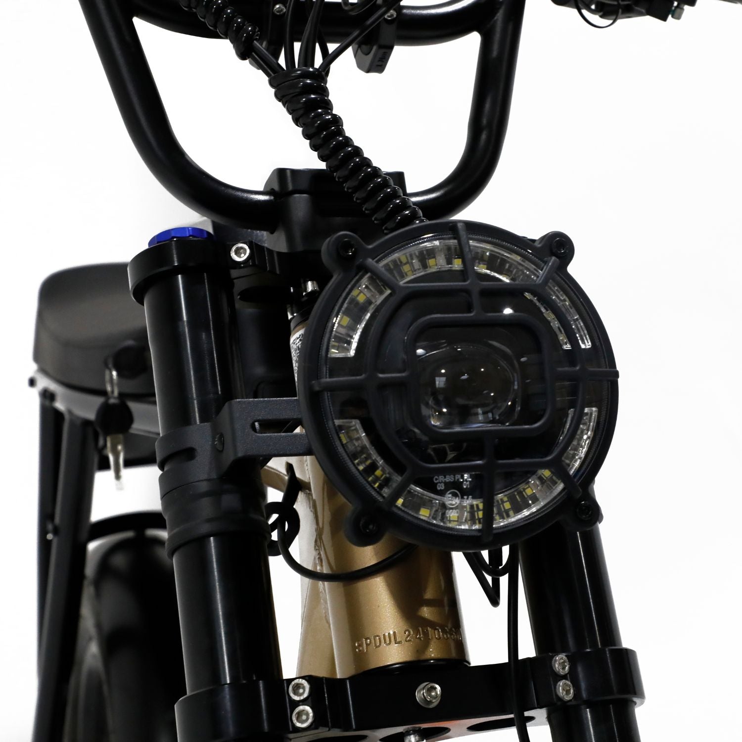 Phare LED type moto du velo electrique biplace CITY XL avec eclairage puissant