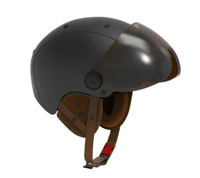 CASCO DE CICLISMO REVOE PREMIUM URBANO-CIUDAD PARA ADULTO NEGRO MATE TALLA 55-56 VISERA AJUSTABLE, PROTECCIÓN AUDITIVA DESMONTABLE (SE VENDE EN CAJA) COMPATIBLE CON BICICLETAS ELÉCTRICAS Y SCOOTER - HOMOLOGACIÓN EN1078+A1