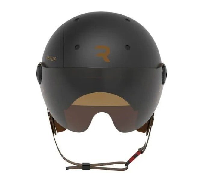 CASCO DE CICLISMO REVOE PREMIUM URBANO-CIUDAD PARA ADULTO NEGRO MATE TALLA 55-56 VISERA AJUSTABLE, PROTECCIÓN AUDITIVA DESMONTABLE (SE VENDE EN CAJA) COMPATIBLE CON BICICLETAS ELÉCTRICAS Y SCOOTER - HOMOLOGACIÓN EN1078+A1