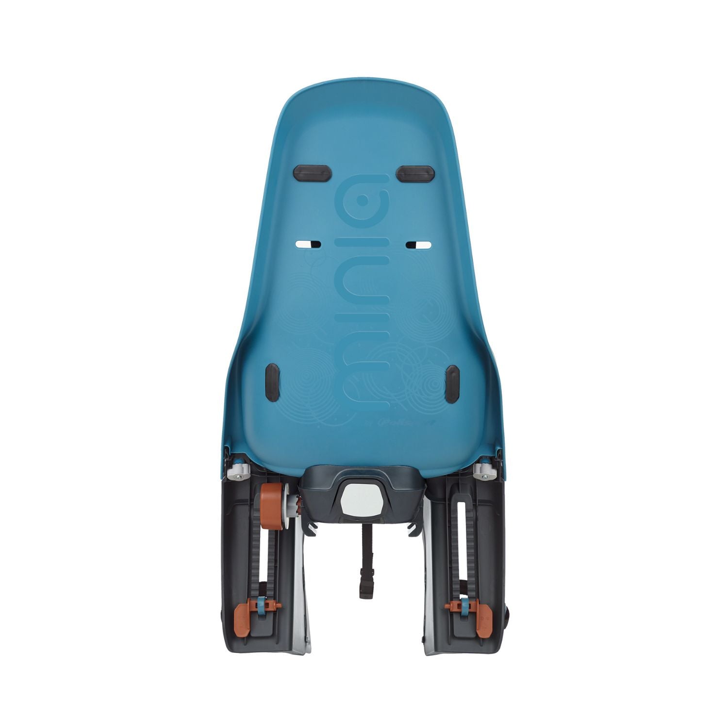 Dos du siège vélo enfant Polisport Minia CFS bleu et système de fixation arrière