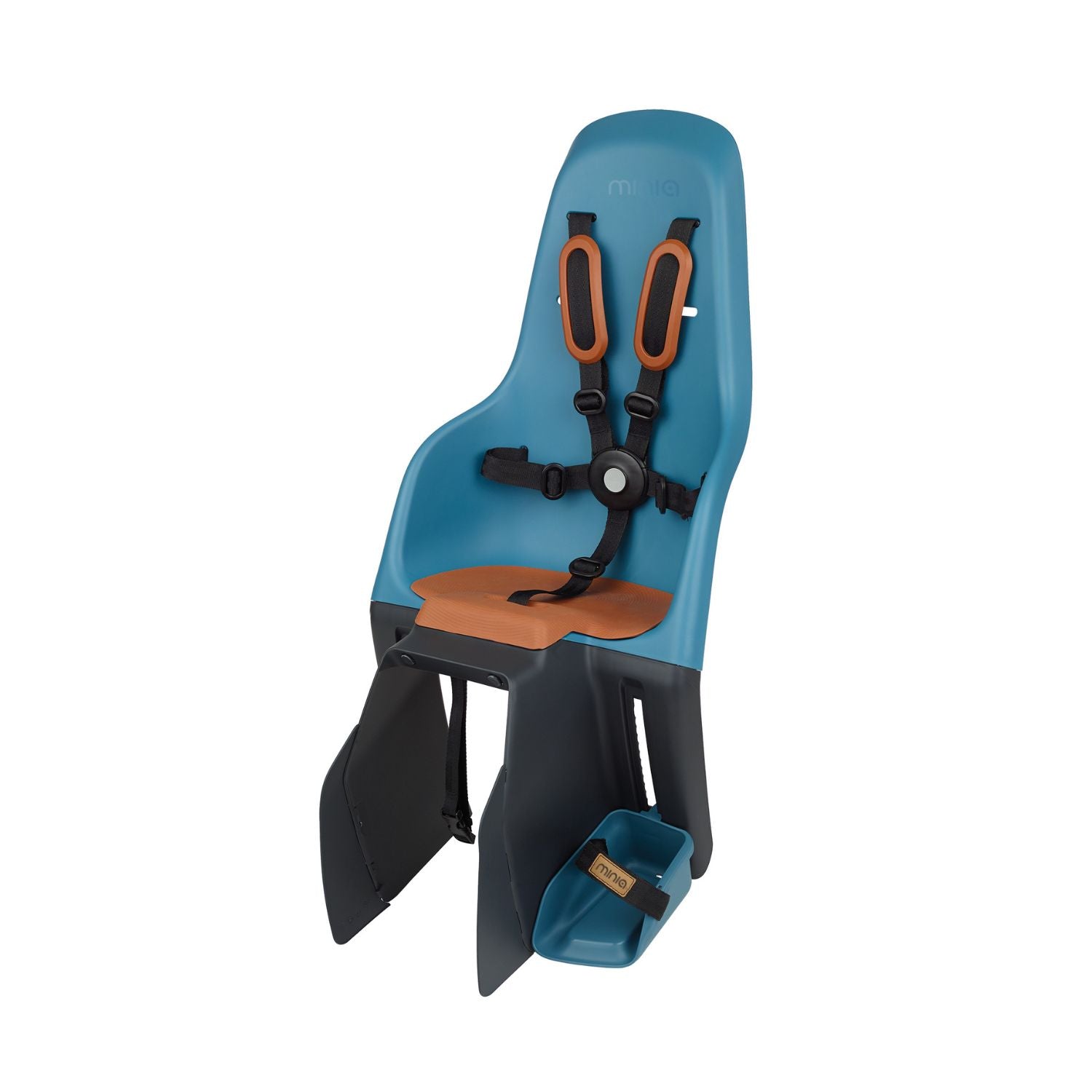 Siège enfant vélo Polisport Minia CFS bleu avec harnais de sécurité et repose-pieds