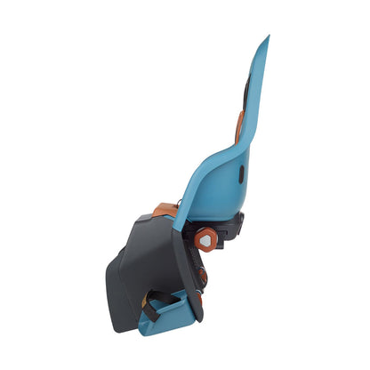 Profil du siège enfant Polisport Minia CFS bleu conçu pour une fixation sur porte-bagages