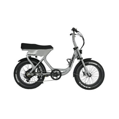 Vélo électrique biplace Grandeux Xcite gris en vue latérale