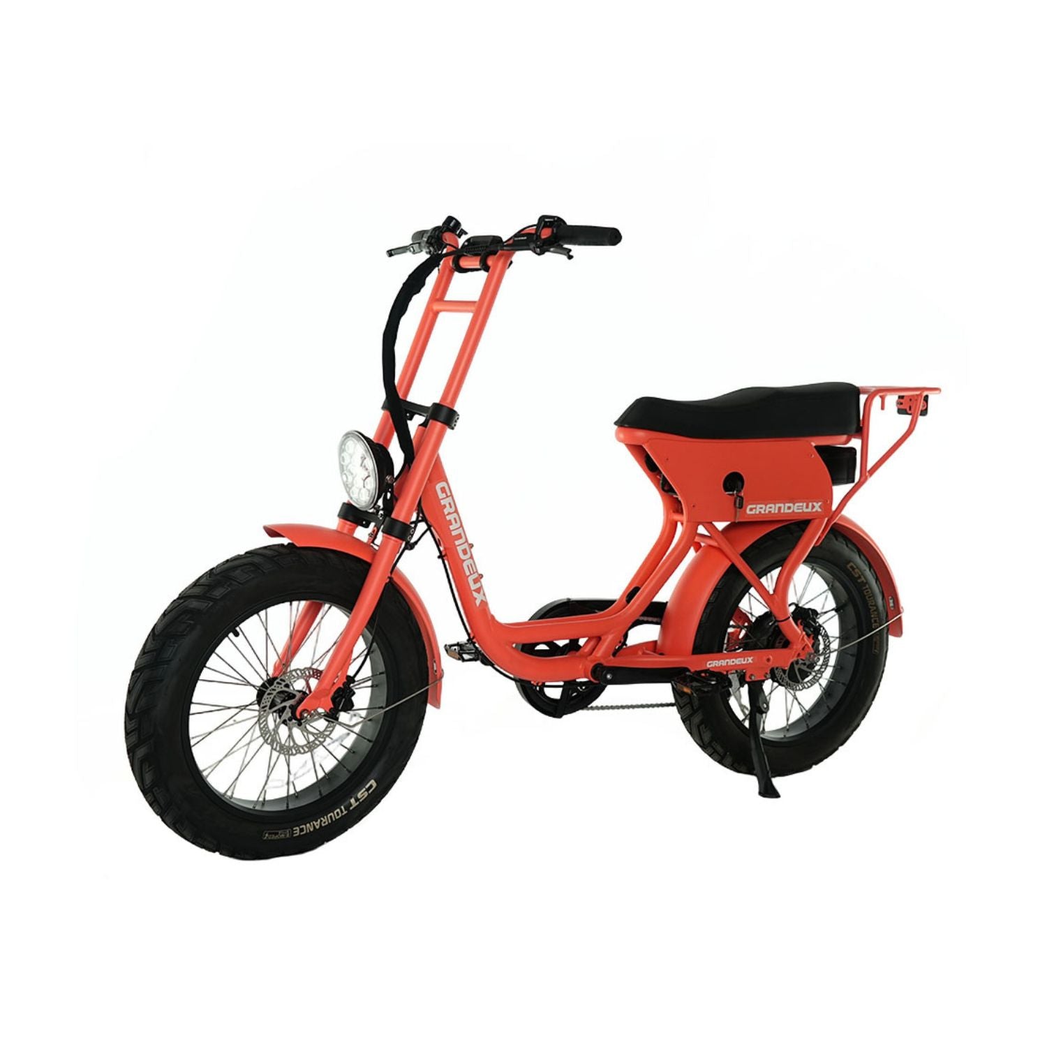 Vélo électrique biplace à gros pneus Grandeux Xcite Pro rouge corail